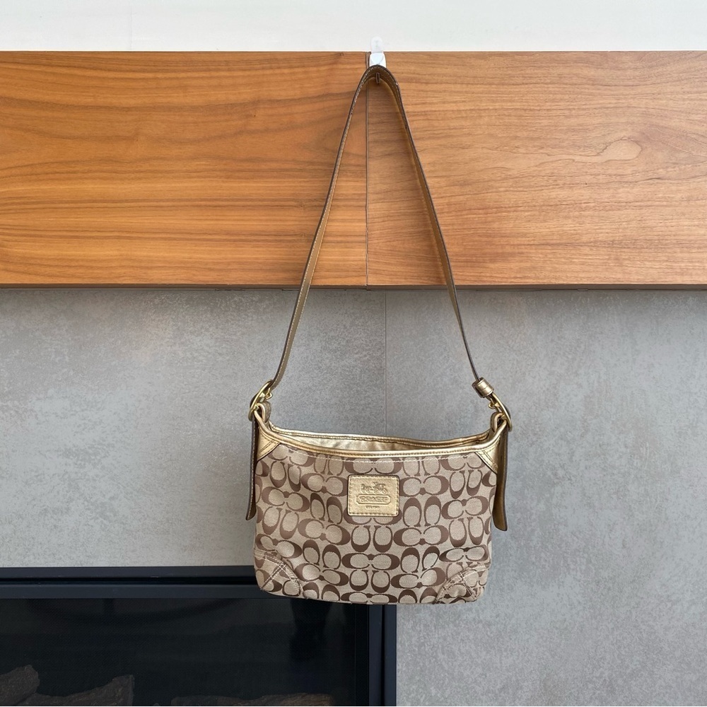 Vintage Coach Monogram Canvas Hobo Bag
12594